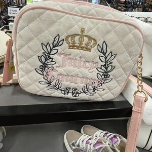 Juicy Couture Cream and Pink Quilted Crossbody Bag